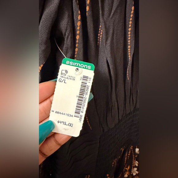 Farm Rio Black Paisley Print Long-Sleeve Mini Dress - Picture 10 of 15